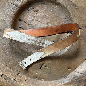 Tony Lama men's Western-style two-tone leather belt size 36 cowboy